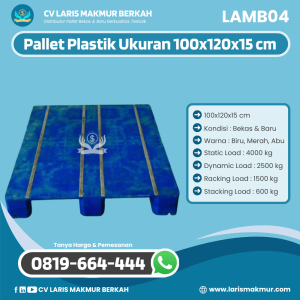 Pallet Plastik Baru & Bekas Ukuran 100x120x15 cm [LAMB04]