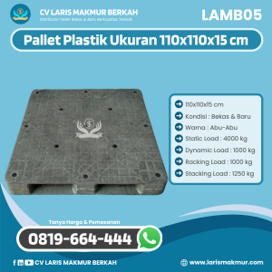 Pallet Plastik Baru & Bekas Ukuran 110x110x15 cm [LAMB05]