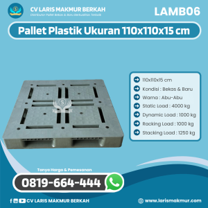 Pallet Plastik Baru & Bekas Ukuran 110x110x15 cm [LAMB06]
